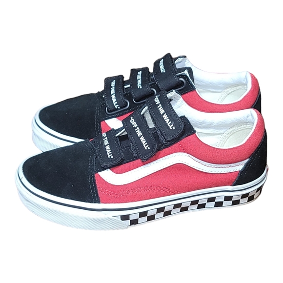 Vans Old Skool V Gray Triple Strap Hook & Loop Shoes Skate Sneakers Size 6 B11 - Picture 1 of 7